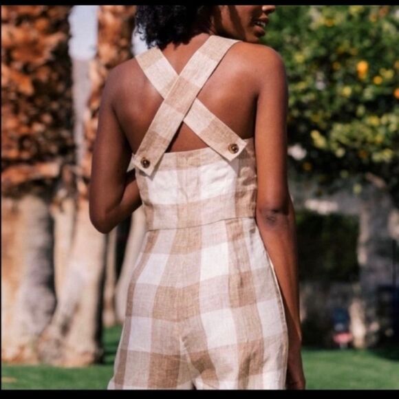 NEW GAL MEETS GLAM BAILEY GHINGHAM JUMPSUIT SIZE 6 - Picture 3 of 10